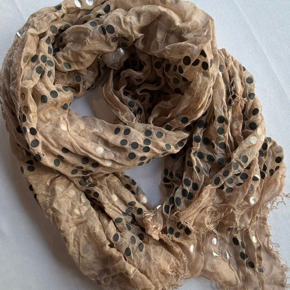 Mangrove Polka Dot Modal Wrap Scarf Shimmery Silver Matte Black